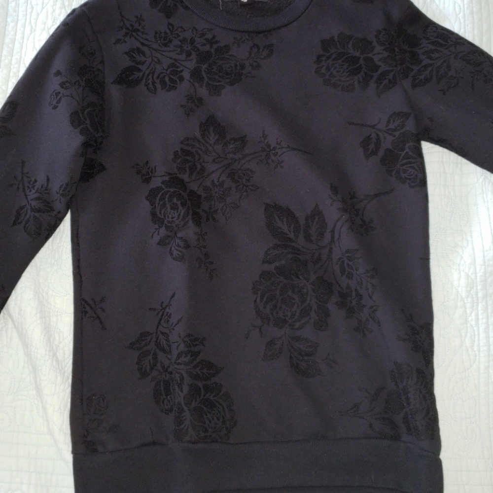 Mens Black Floral Sweatshirt
